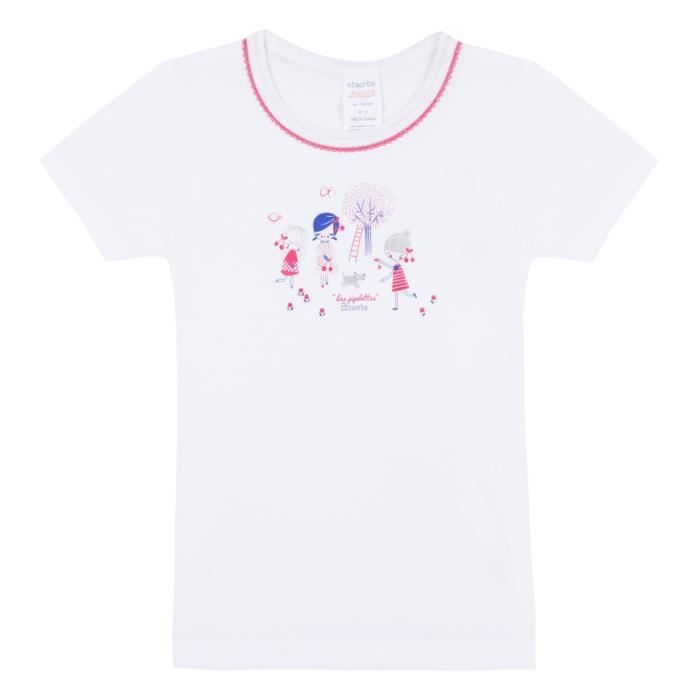 ABSORBA Maillot de Corps T shirt Blanc Fille Cdiscount Pret a Porter