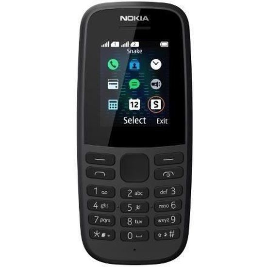 Téléphone mobile - Nokia - 105 TA1175 DS FR NOIR - Batterie longue durée - Design ergonomique