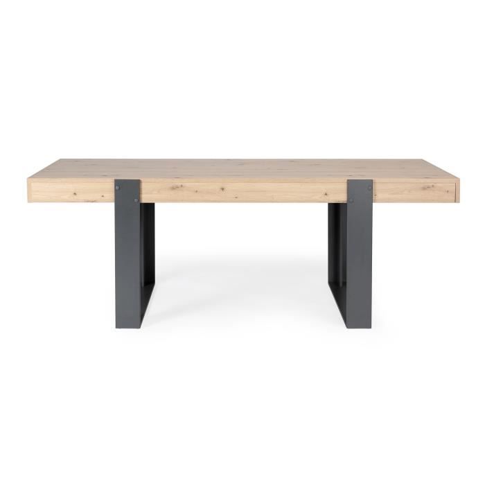 Table à manger rectangulaire en bois et métal noir Valley - 9117