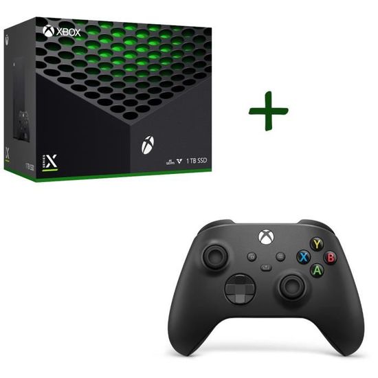 Pack Xbox : Console Xbox Series X - 1To + 2ème manette Xbox Series sans fil nouvelle génération - Carbon Black (Noir)