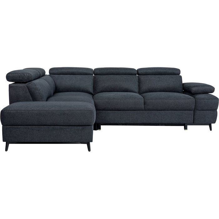 Canapé dangle convertible 5 places NINA Tissu Coffre 255 x 208 x 73 cm - vue 2