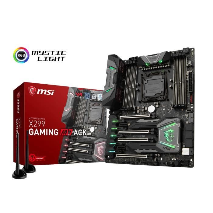 MSI Carte mère INTEL® X299 GAMING M7 ACK - Socket 2066 - DDR4 - 4266+ (OC) MHz - MYSTIC LIGHT - Msi