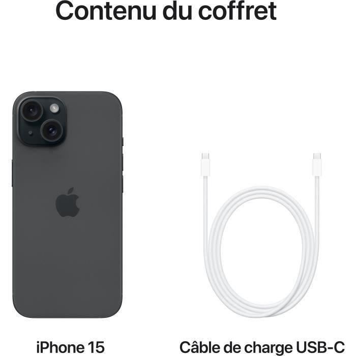 IPhone 15 256GB Noir - Cdiscount Téléphonie