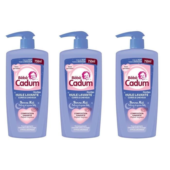 Lot De 3 Bebe Cadum Huile De Bain Bonne Nuit 750ml Cdiscount Au Quotidien