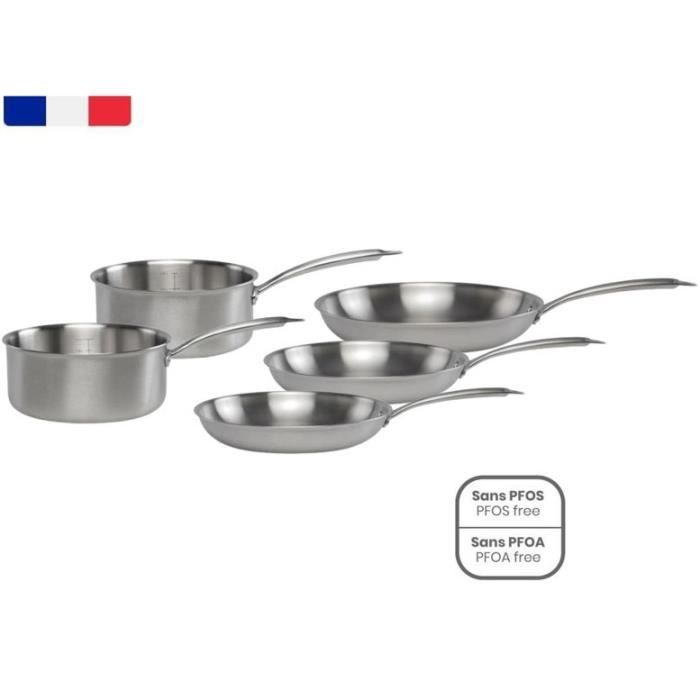 Brigade Casserole en acier inoxydable 20 cm LIVOO MEP161 Acier inoxydable Triply Tous feux dont induction Made in France - vue 2