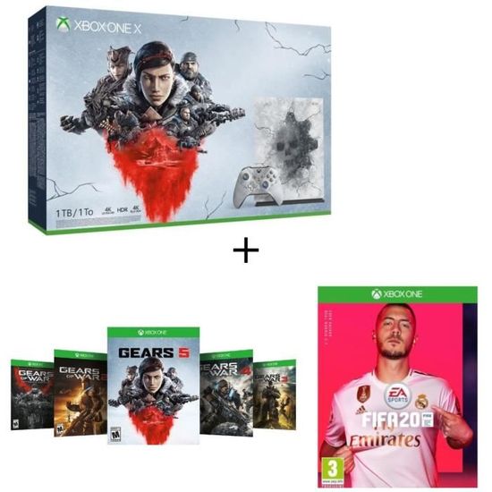 Xbox One X 1 To Edition Limitée + 5 jeux Gears of War + FIFA 20 Jeu Xbox One