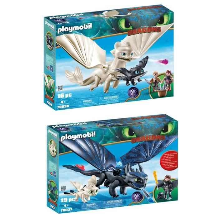 playmobil krokmou et harold avec bébé dragon 70037