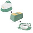 Badabulle Bundle Apprentissage Propreté avec 1 Pot d'apprentissage enfant + 1 Marchepied antidérapant + 1 Réducteur WC rembourré-0
