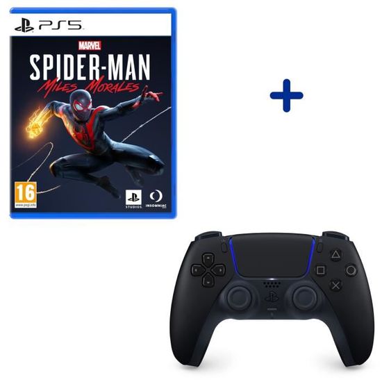 Pack PlayStation : Spider-Man Miles Morales PS5  + Manette DualSense Midnight Black