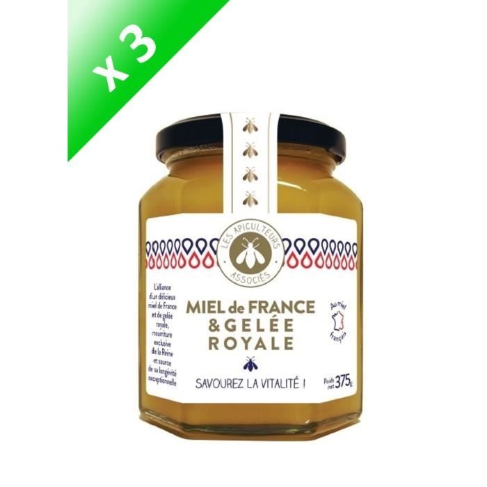 Apiculteurs Associes Miel De France Et Gelée Royale 375 G X 3