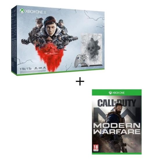 Xbox One X 1 To Edition Limitée+5 jeux Gears of War+1 mois d'essai au Xbox Live Gold+1 mois d'essai au Xbox Game Pass+Call of Duty