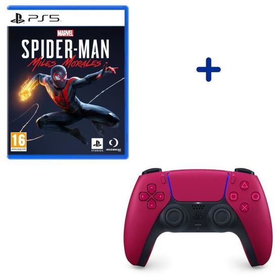Pack PlayStation : Spider-Man Miles Morales PS5 + Manette DualSense Cosmic Red
