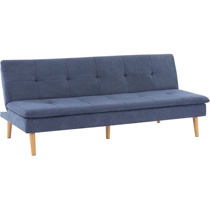 SABAIDECO Canap&eacute; convertible  Agathe 3 places bleu chambray