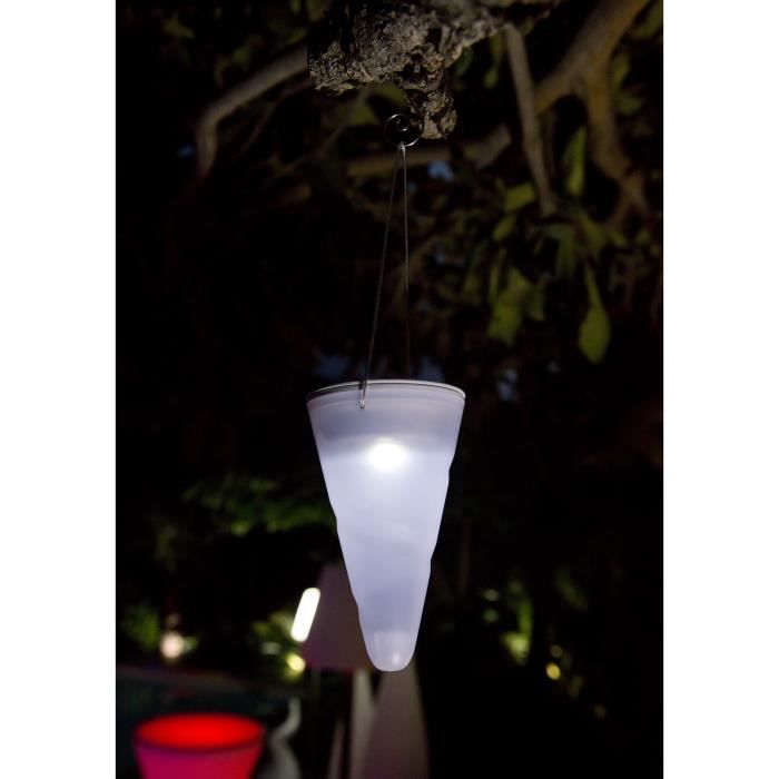 LUMISKY Balise suspendue lumineuse solaire LED -10x10x34cm - Blanc froid