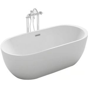 Baignoire ilot ovale design 170x80 cm en acrylique blanc siphon central