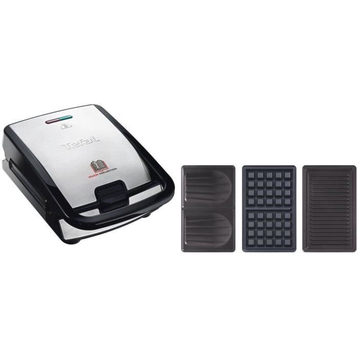 Tefal sw853d12 croque gaufre snack collection 2 sets de plaques