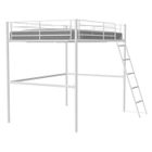 BRAND Lit mezzanine en métal - ELIOT - Blanc - 140 x 200 cm - Sommier inclus