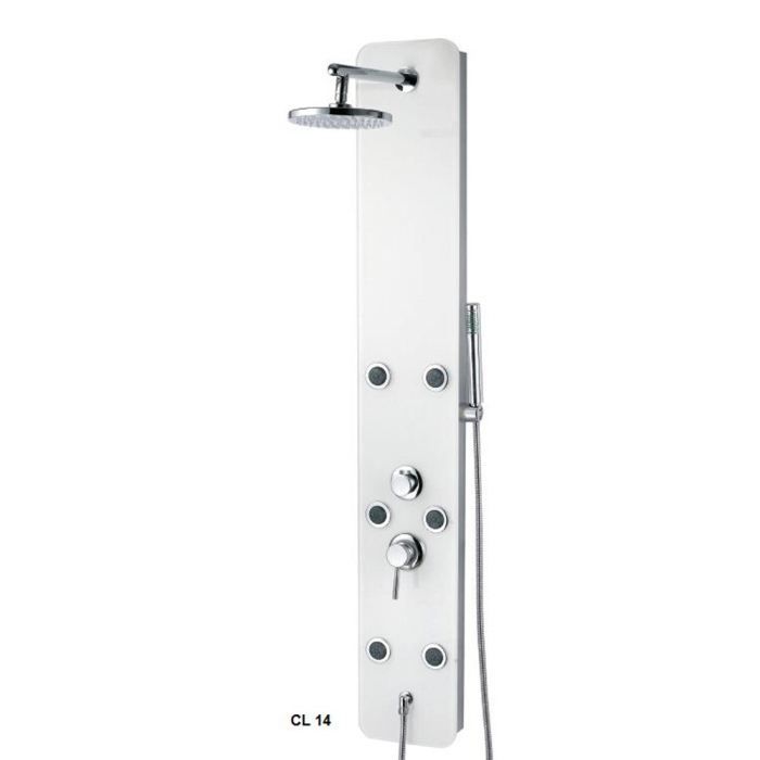 Colonne de Douche hydromassante CL14 VERRE BLANC Cdiscount Bricolage