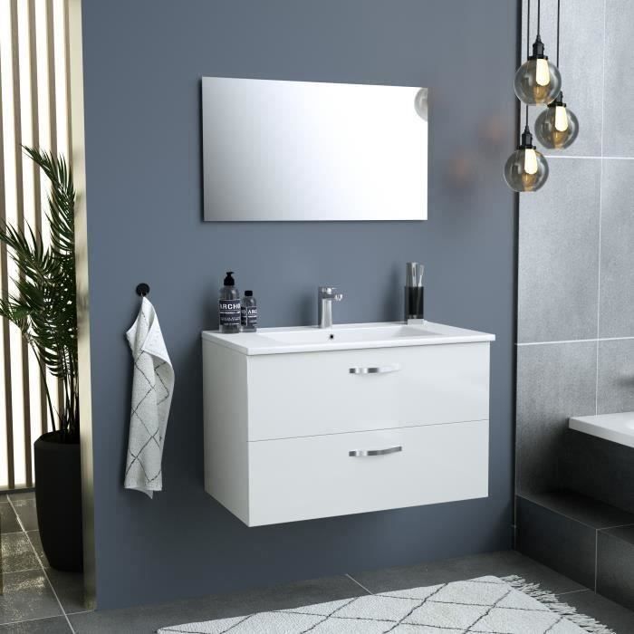 Meuble Salle De Bain Vasque Miroir 2 Tiroirs