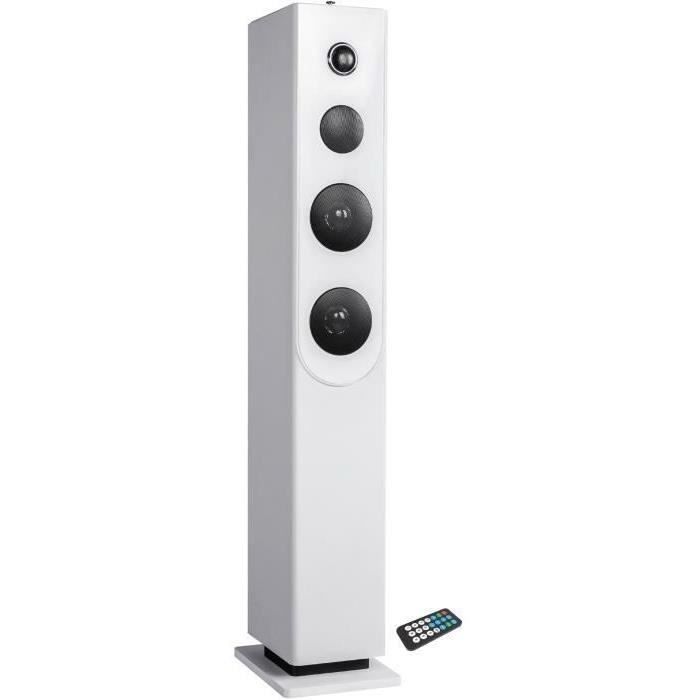 Tour de son Inovalley HP32-CD-W blanche avec lecteur CD, Bluetooth