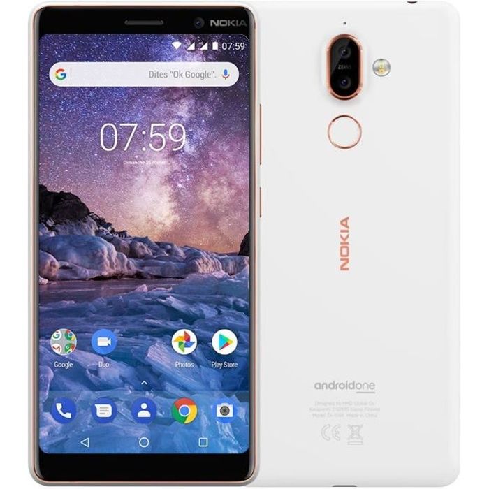 Vente Téléphone portable NOKIA 7 Plus Blanc 64 Go pas cher Vente Téléphone portable NOKIA 7 Plus Blanc 64 Go pas cher