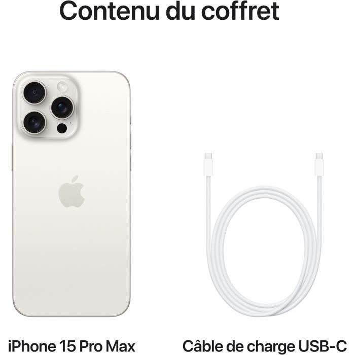 IPhone 15 Pro Max 256GB Blanc Titanium - Cdiscount Téléphonie