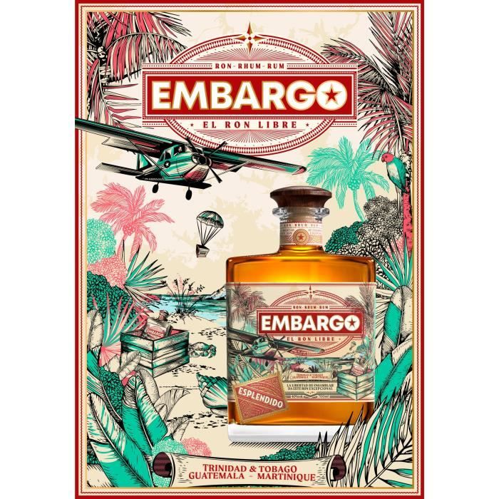 EMBARGO - ESPLENDIDO - Rhum - Origine : Trinidad & Tobago / Guatemala /  Martinique - 40 % alcool - bouteille 70 cl - La cave Cdiscount