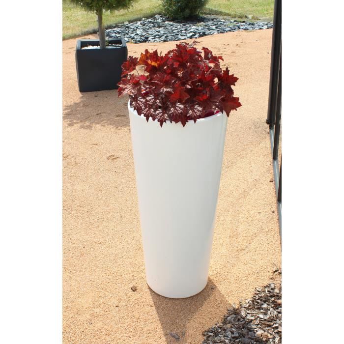 COSMOS Pot brillant hauteur 100 cm diamètre 45 cm blanc - Cdiscount Jardin