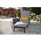 Bain de soleil - Allibert by KETER – JAIPUR - en résine imitation rotin tressé - gris graphite - dossier réglable avec coussin