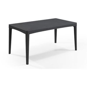 TABLE DE JARDIN  Table de jardin - rectangulaire - gris graphite - en résine - 6 personnes - Girona - Allibert by KETER