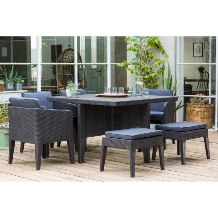 Keter Ensemble De Jardin 6 Places Columbia Imitation Resine