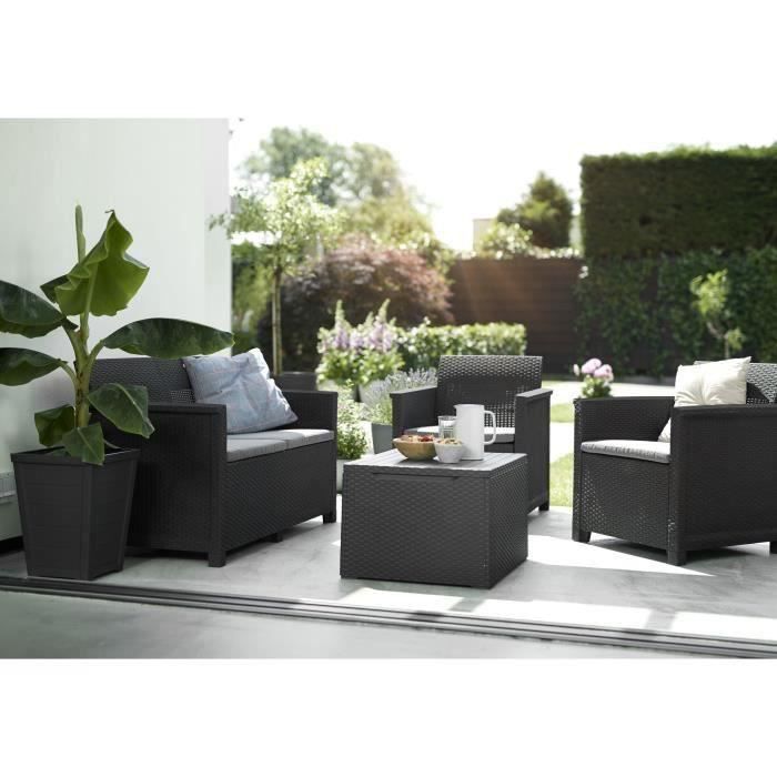 Salon De Jardin En Imitation Resine Tressee Allibert 4 Personnes