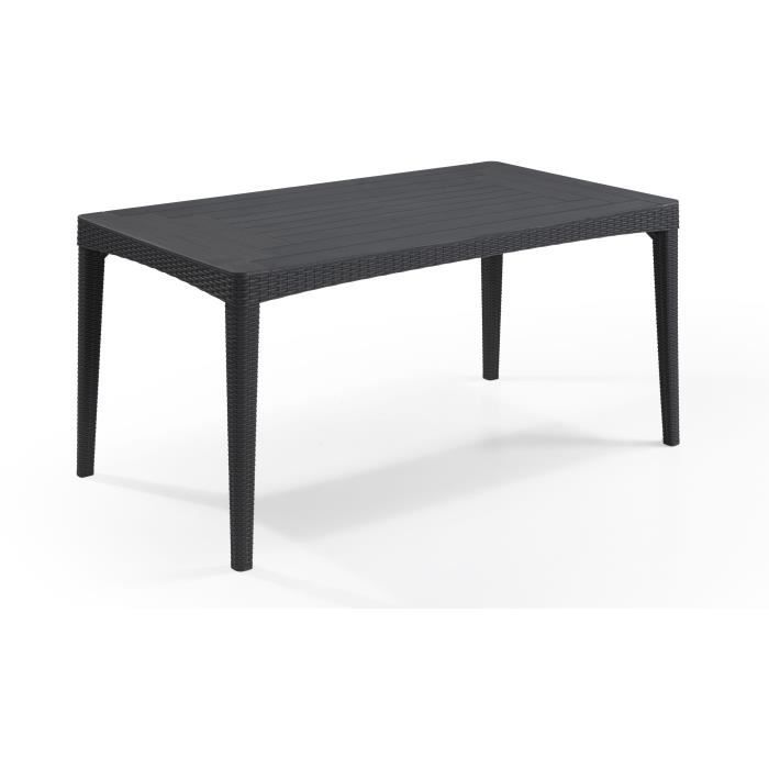 Table de jardin - rectangulaire - gris graphite - en résine - 6 personnes - Girona - Allibert by KETER