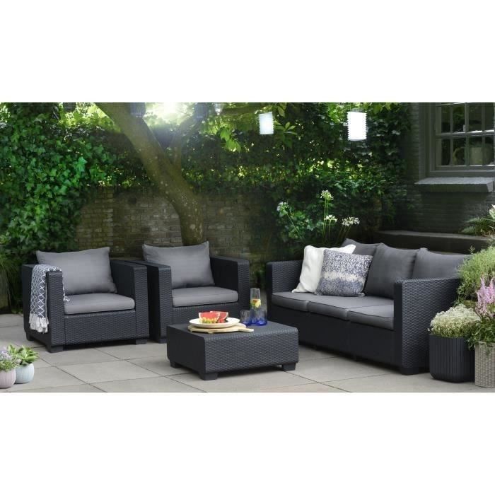 Salon De Jardin En Imitation Resine Tressee Allibert 5 Personnes