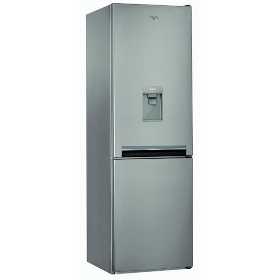 WHIRLPOOL BSNF8101OXAQUA -Réfrigérateur congélateur bas-319 L (222 L + 97 L)-Froid Total No Frost-A+-L 59,5 x H 188,5 cm-Inox