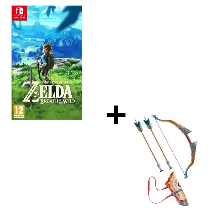 Pack The Legend of Zelda Breath of the Wild Jeu Switch + ZELDA CARQUOIS ARC FLECHES