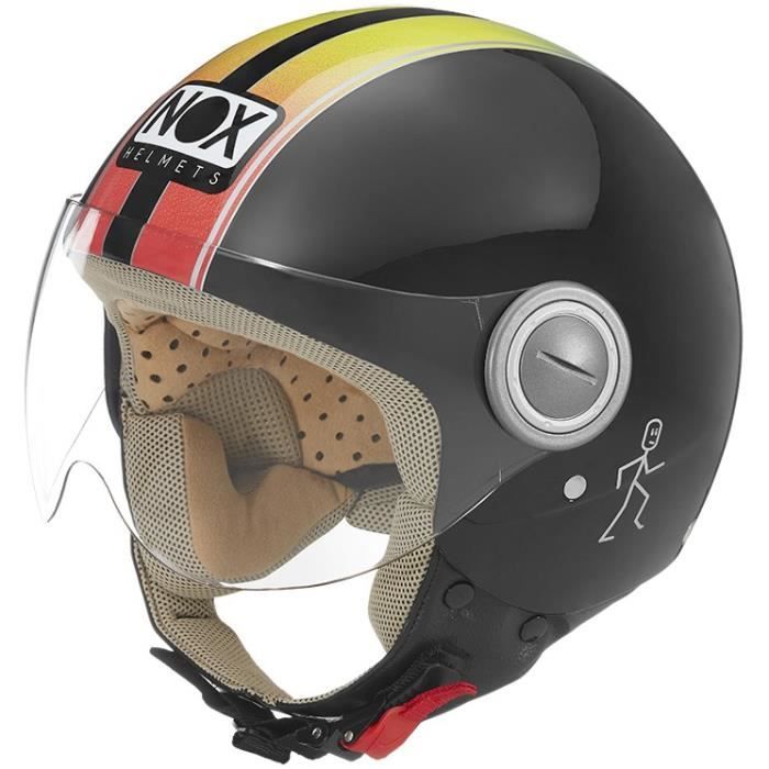 NOX Casque Jet N210 Noir Arc en ciel