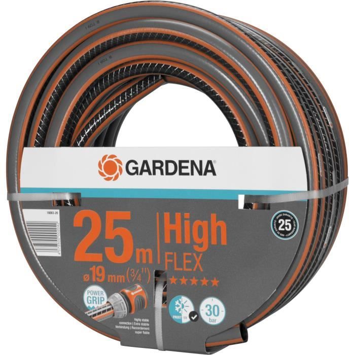 Tuyau d'arrosage GARDENA Comfort HighFLEX - Ø19mm - 25m - Anti-nœud et indéformable - Garantie 25 an