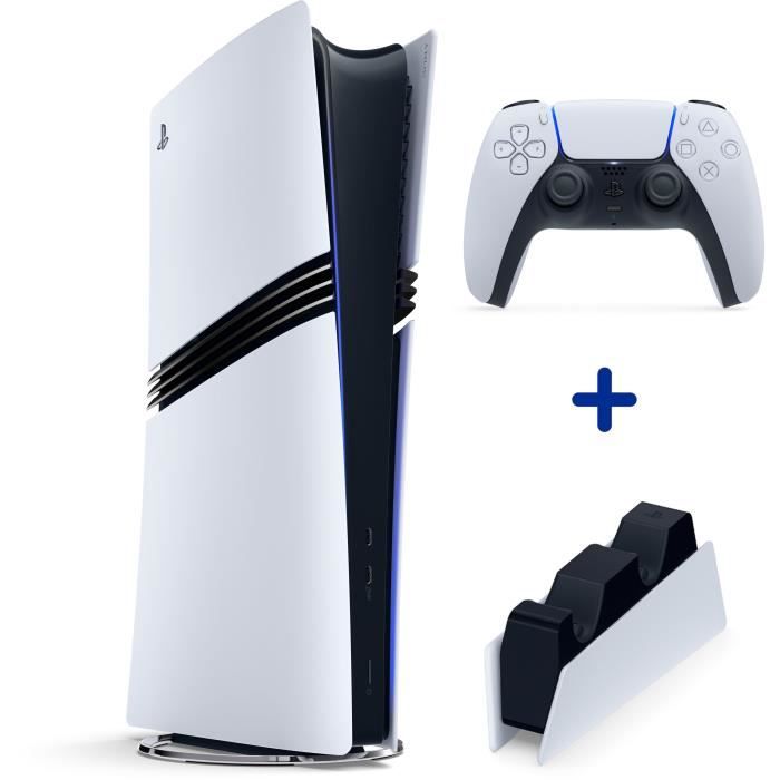 Pack PS5 PRO : Console PS5 PRO + Station de Rechargement pour Manettes DualSense