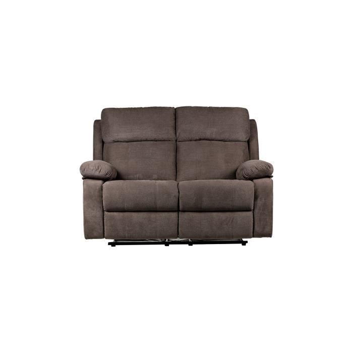 canape relax 2 places manuel tissu marron fargo cdiscount maison