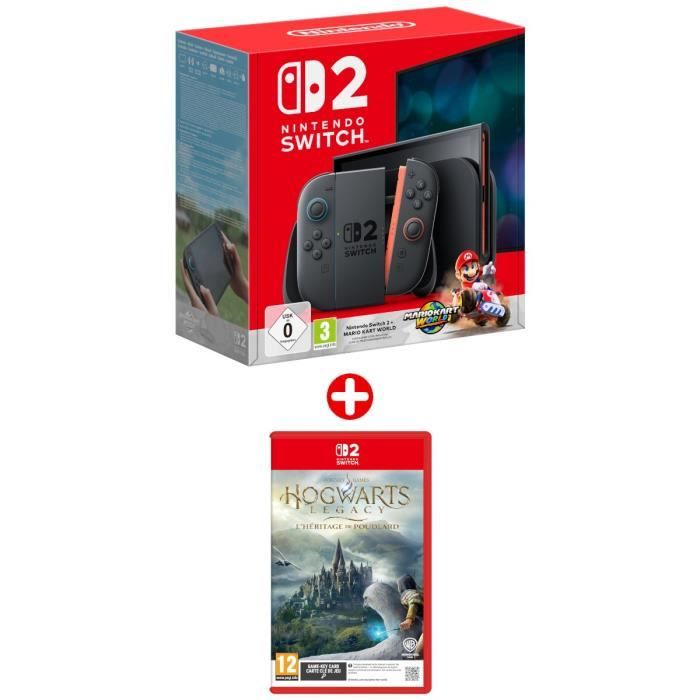 Pack Nintendo : Console Nintendo Switch 2 + Mario Kart World (Code) + Hogwarts Legacy: LHéritage de Poudlard