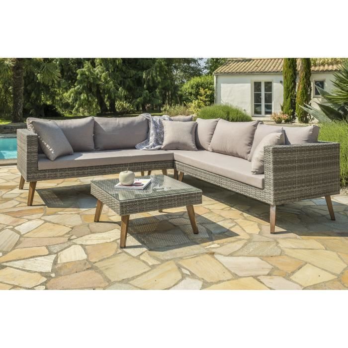 Dcb Garden Salon Palma En Aluminium Et Resine Tressee 5 Places