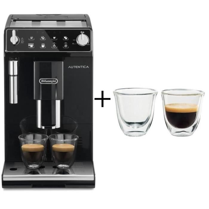 Machine expresso automatique avec broyeur - DELONGHI Autentica ETAM29.510B Noir + 2 tasses offertes