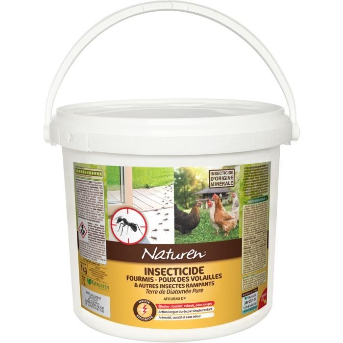 Terre de Diatomée NATUREN - NDIATS - Poudre 1kg - Action longue durée par simple contact - Elimine les insectes rampants