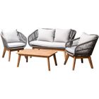 BEAU RIVAGE Salon de jardun MAUI en bois d'acacia 100% FSC - gris - 4 places