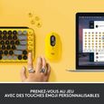 Clavier Sans Fil Logitech - POP Keys Mécanique avec Touches Emoji Personnalisables, Bluetooth ou USB, Design Compact Durable - Jaune-2