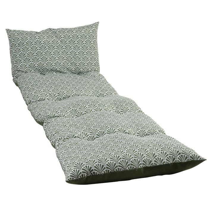 JARDIN PRIVE - Coussin bain de soleil - Flocons Norvège Avocat - Tissu traité déperlant