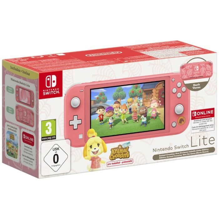 Console portable Nintendo Switch Lite • Édition Limitée Marie Hawaï + Animal Crossing: New Horizons (Pré-installé)