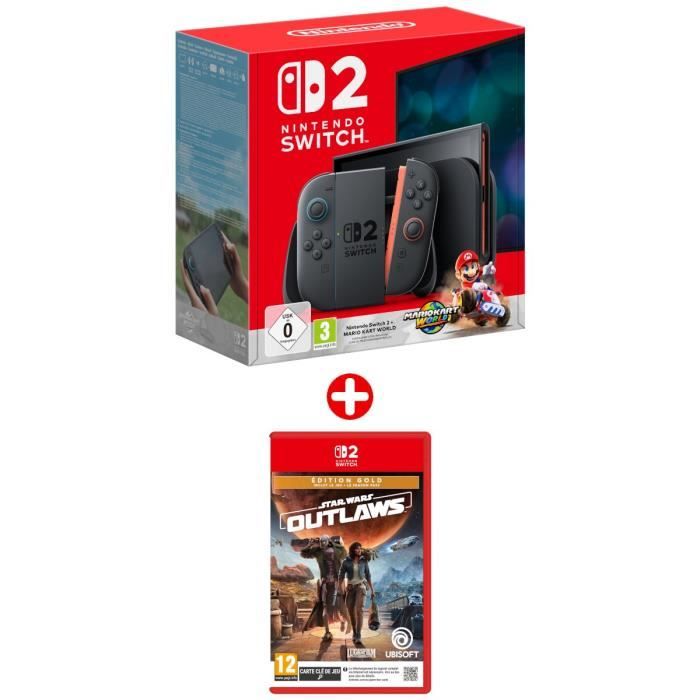 Pack Nintendo : Console Nintendo Switch 2 + Mario Kart World (Code) + Star Wars Outlaws