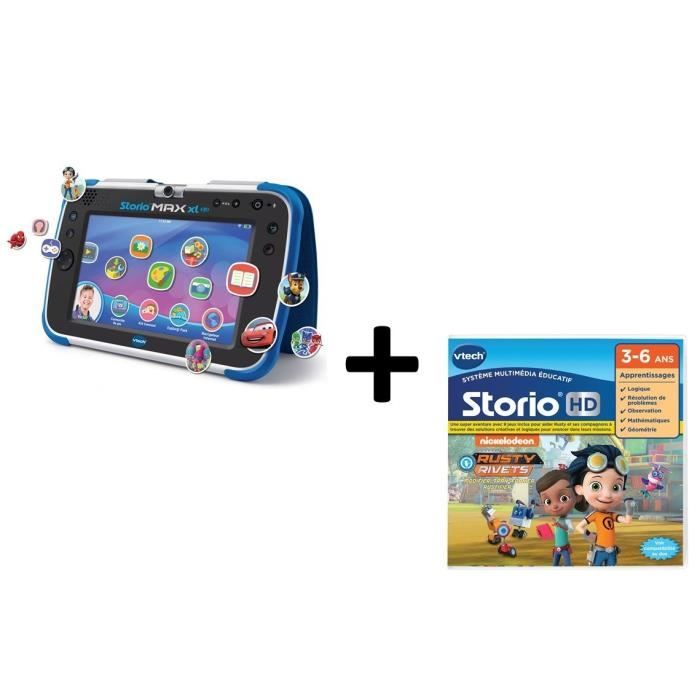 VTECH - Tablette STORIO MAX 2.0 Bleue & Jeu Rusty Rivets - Cdiscount Jeux -  Jouets